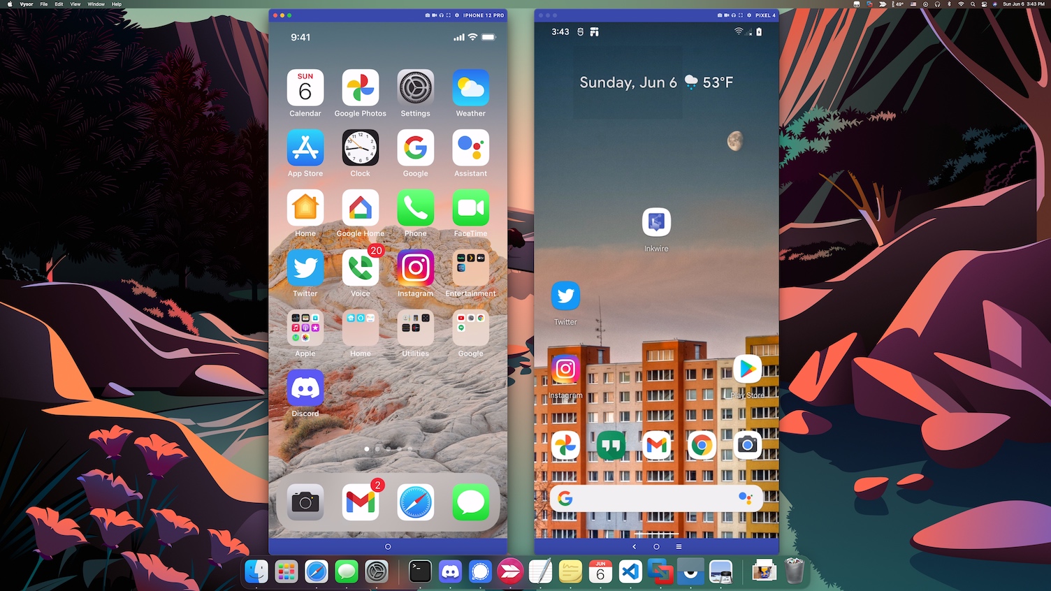 Interfaz de MirrorDesk mostrando un telefono Android duplicado en una computadora de escritorio
